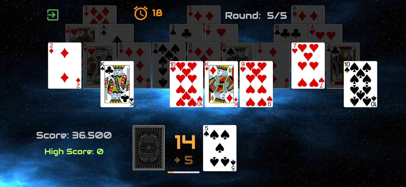 Chain of cards one higher or lower in the last round
